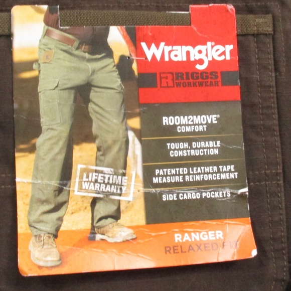 Wrangler Riggs Pants Men's 34x32 Brown Ranger Cargo Ripstop Relaxed Work Wear - Picture 6 of 10